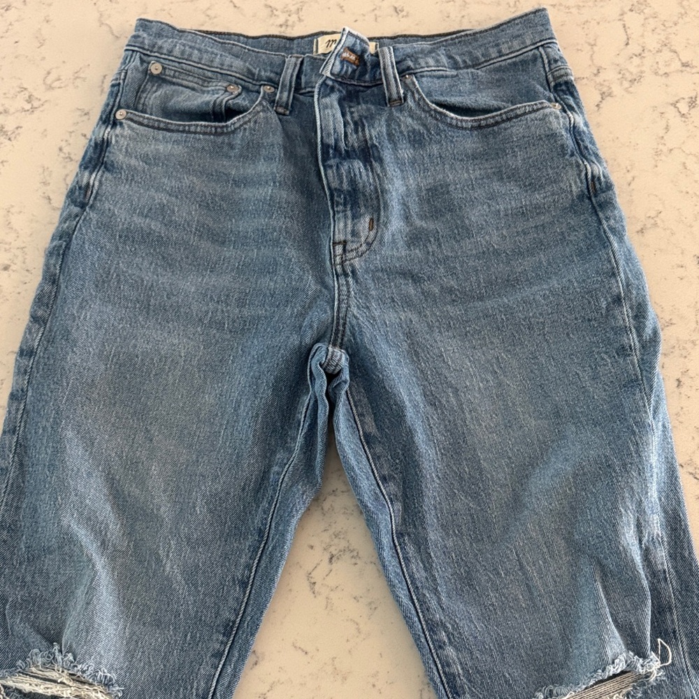 Blue Denim jeans high rise slim boyfriend 28